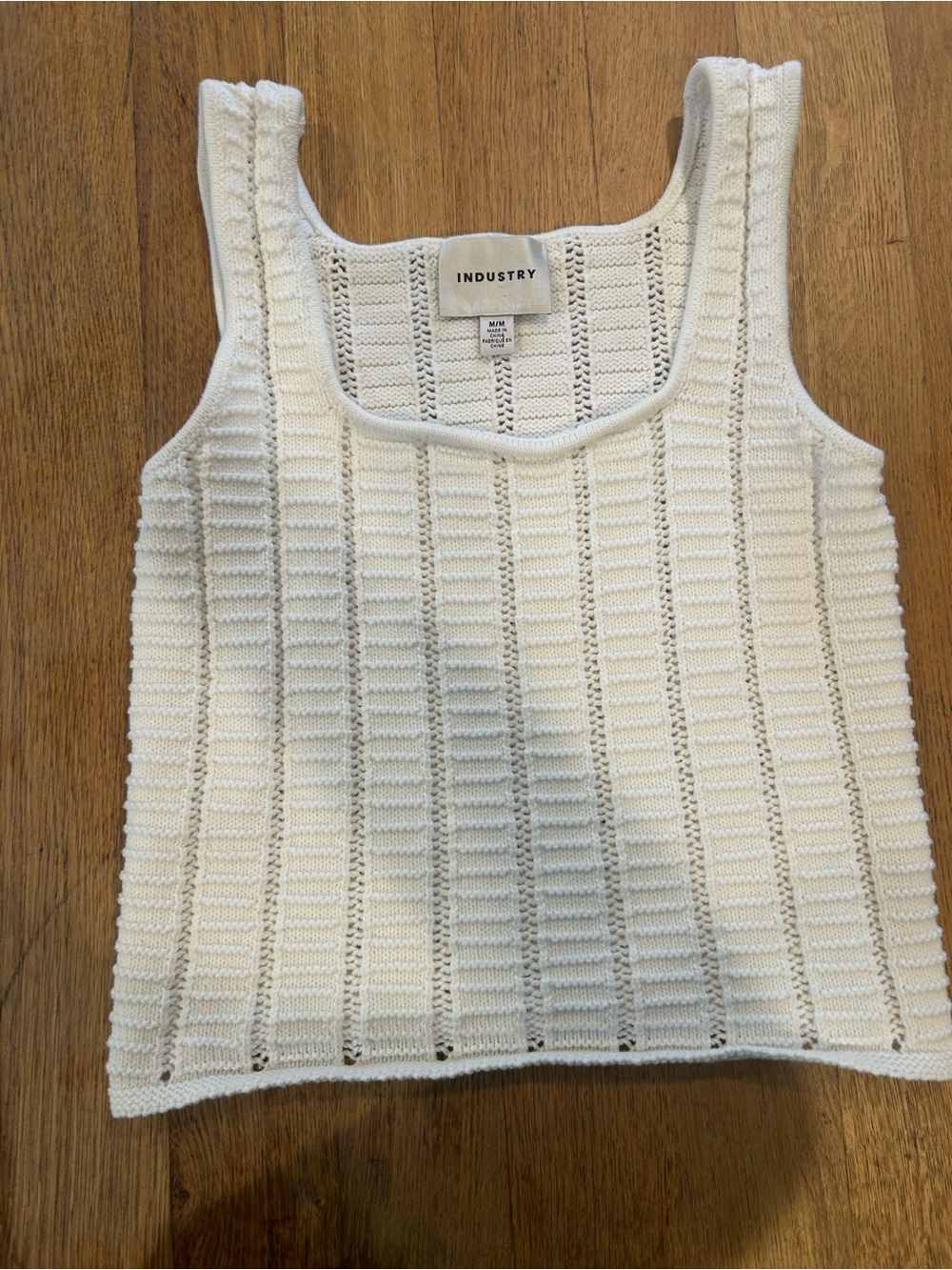 INDUSTRY Cream Knit Ribbed Tank Crop Top